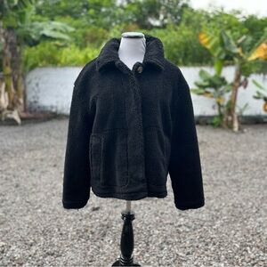 NWT Lucky Brand Black Faux Fur Jacket